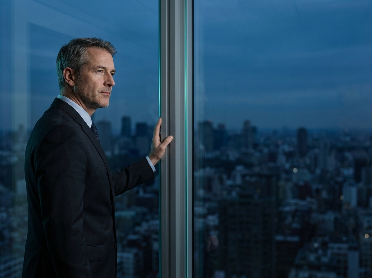 Marketing-Führungskraft im Moment der strategischen Entscheidung — superspring AI Sprint 0