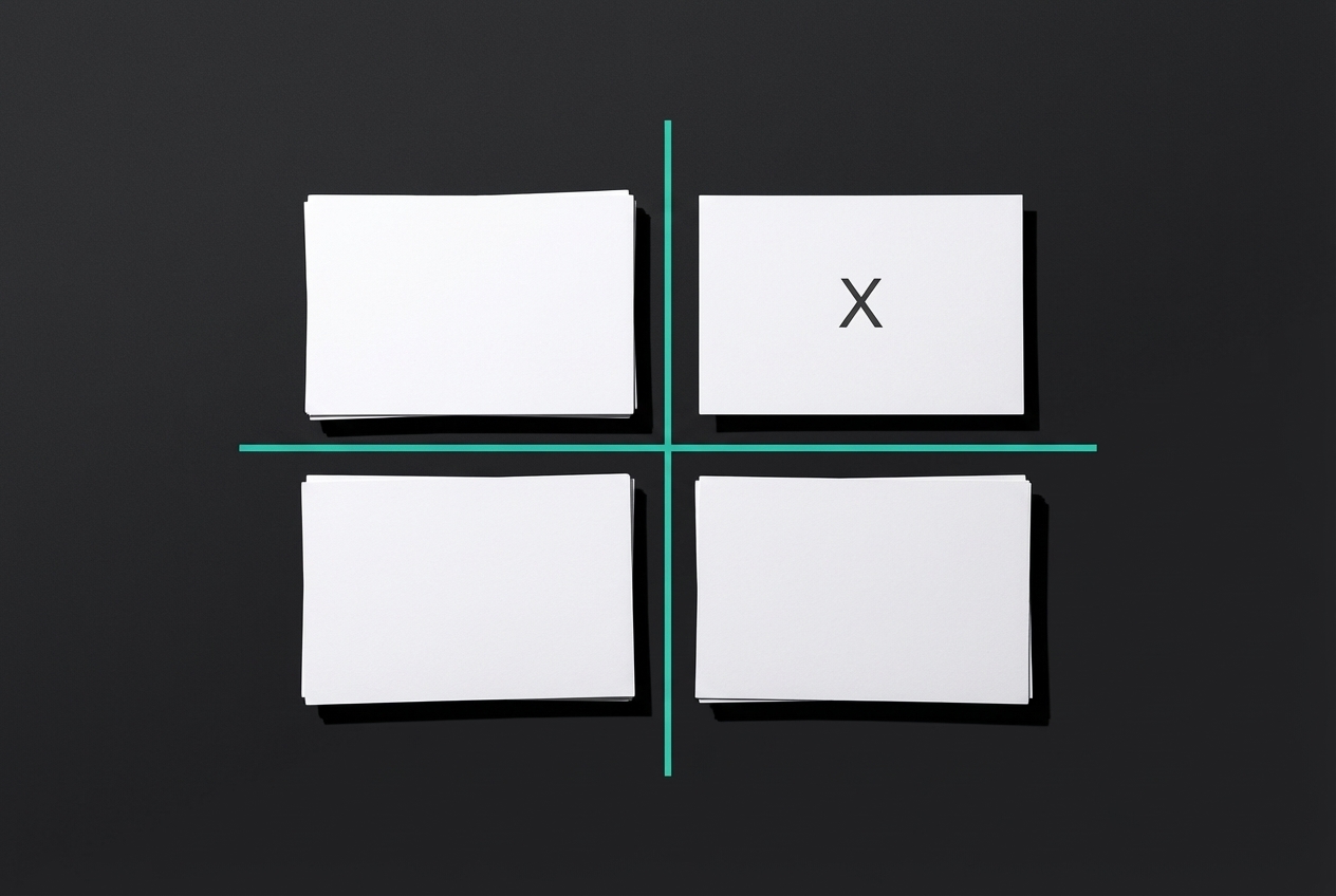 Prioritäten-Matrix von oben — methodische Bewertung und Selektion der besten Optionen