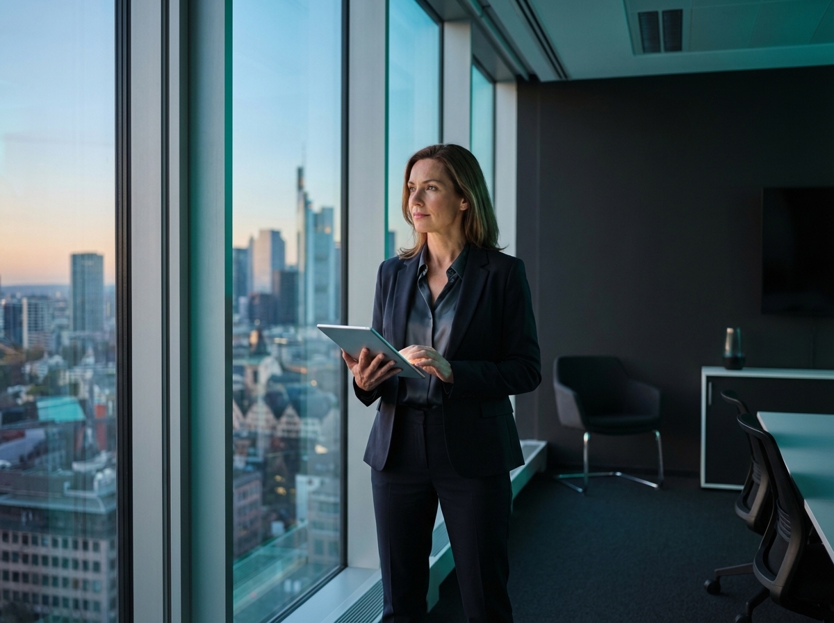 Strategische AI-Entscheidung — Führungskraft analysiert Make-or-Buy-Optionen